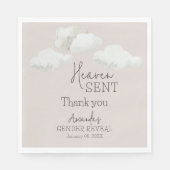 Dreamy Beige Neutral天国送信ジェンダーの表示 スタンダードランチョンナプキン (正面)