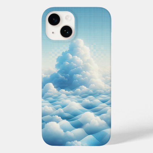 Dreamy Blue Clouds Phone Case - Surreal Sky Grid  Case-Mate iPhoneケース (裏面)
