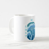 Dreamy Blue Forest – Aesthetic Nature Illustration コーヒーマグカップ (正面左)