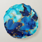 Dreamy Blue inks and Gold ラウンドクッション (裏面)