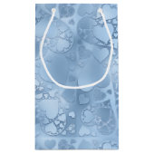 Dreamy Blue Layered Heart Collage Pattern スモールペーパーバッグ (裏面)