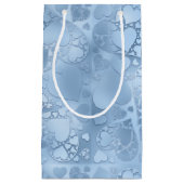 Dreamy Blue Layered Heart Collage Pattern スモールペーパーバッグ (正面)