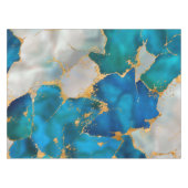 Dreamy Blue, Teal, pearl and Gold テーブルクロス (正面(横))
