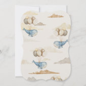 Dreamy Blue Whale and Balloons Boy Baby Shower 招待状 (裏面)