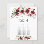 Dreamy Blush & Burgundy Wedding Seating Chart (正面)