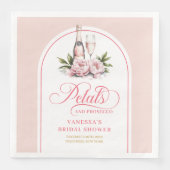 Dreamy Blush Floral Petals and Prosecco Napkins (正面)