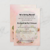 Dreamy Blush Pink Rose and Tulle Romantic Wedding  招待状 (正面/裏面)