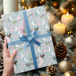 Dreamy Boho Night Skyデザイン（写真と名前） ラッピングペーパー