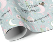 Dreamy Boho Night Skyデザイン(写真と名前) ラッピングペーパー (ロールコーナー)