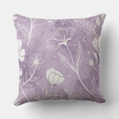 Dreamy Botanical Floral Throw Pillow クッション (裏面)