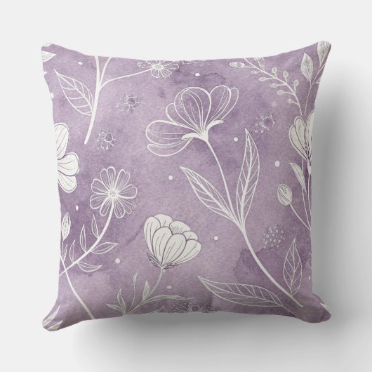 Dreamy Botanical Floral Throw Pillow クッション (裏面)
