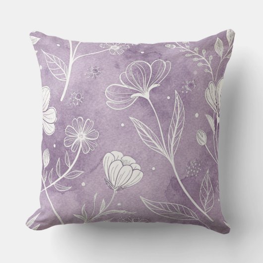 Dreamy Botanical Floral Throw Pillow クッション (正面)