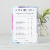 Dreamy Bridal Shower Bride & Groom Game Card 招待状 (スタンド正面)
