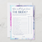 Dreamy Bridal Shower Questionnaire Game Card 招待状 (正面)