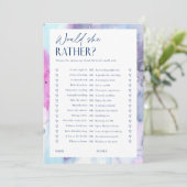 Dreamy Bridal Shower Would She Rather Game Card 招待状 (スタンド正面)