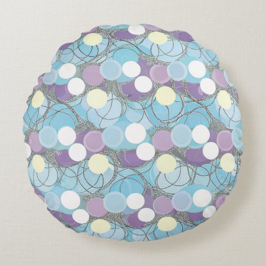 Dreamy Bubble Clouds Round Pouf ラウンドクッション (正面)