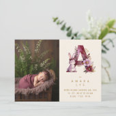 Dreamy Bunny A Initial Gold Glitter Newborn 案内状 (スタンド正面)