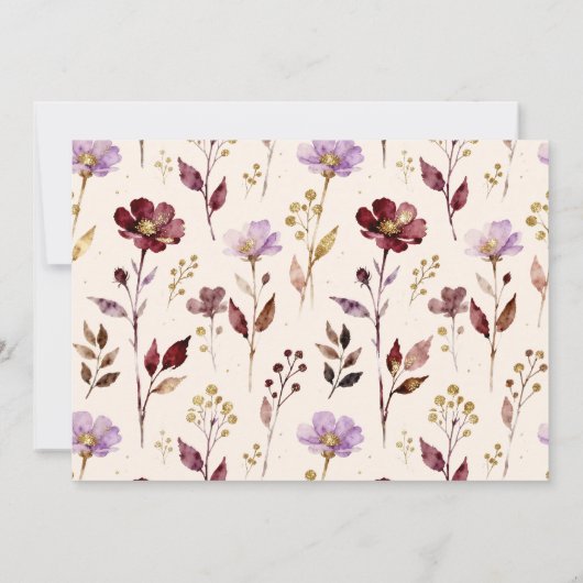 Dreamy Bunny A Initial Gold Glitter Newborn 案内状 (裏面)