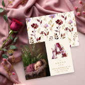 Dreamy Bunny A Initial Gold Glitter Newborn 案内状