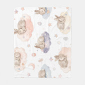 Dreamy Bunny Clouds Baby Blanket | Sleeping Bunny フリースブランケット (正面)
