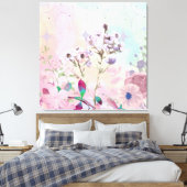 Dreamy Butterfly & Bee Meadow Framed Art Print  キャンバスプリント (インサイチュ (寝室))