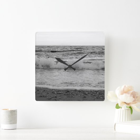 Dreamy Capri Ocean Sunset View 1 - BW スクエア壁時計 (ホーム)