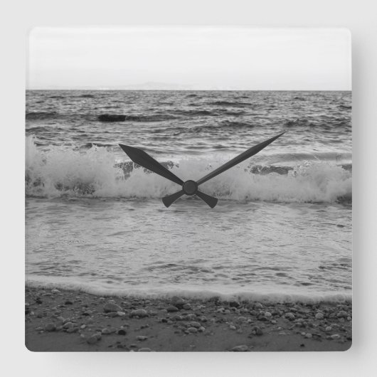 Dreamy Capri Ocean Sunset View 1 - BW スクエア壁時計 (正面)