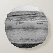 Dreamy Capri Ocean Sunset View 1 - BW ラウンドクッション (裏面)