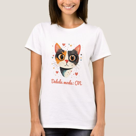 Dreamy Cat - Delulu Mode ON Tシャツ (正面)