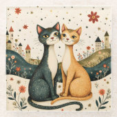 Dreamy Cats ガラスコースター (正面)