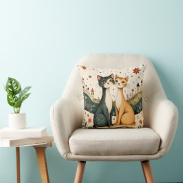 Dreamy Cats Throw Pillow クッション