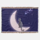 Dreamy Celestial Cat Design スローブランケット (正面)