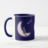 Dreamy Celestial Cat Design マグカップ (左)