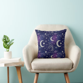 Dreamy Celestial Galaxy Seamless Pattern クッション