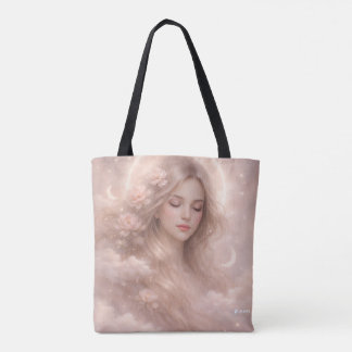 Dreamy Celestial Woman Tote Bag – Soft Feminine Su トートバッグ