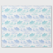 Dreamy Cloud Bands in Blue and Aqua ラッピングペーパー (フラット)