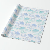 Dreamy Cloud Bands in Blue and Aqua ラッピングペーパー (アンロールド)