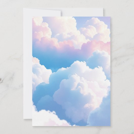 Dreamy Cloud Magical Unicorn Girl 10th Birthday 招待状 (裏面)