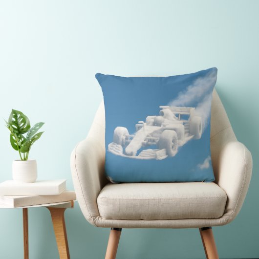 Dreamy cloud racer, surreal F1 racecar sky art ath クッション (椅子)