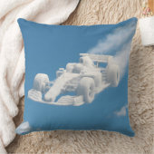 Dreamy cloud racer, surreal F1 racecar sky art ath クッション (ブランケット)