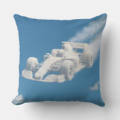 Dreamy cloud racer, surreal F1 racecar sky art ath クッション (正面)