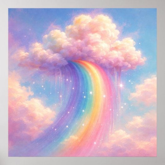 Dreamy Cloud Rainbow - Pastel Painting Style ポスター (正面)