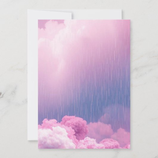 Dreamy Cloud Unicorn Fantasy Girl 10th Birthday 招待状 (裏面)