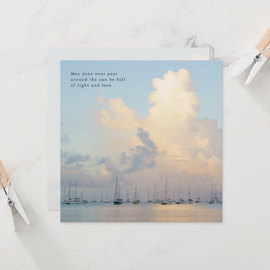 Dreamy clouds and boats, ocean aesthetic, greeting カード (正面/裏面インサイチュ)