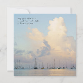 Dreamy clouds and boats, ocean aesthetic, greeting カード