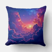 Dreamy Clouds: Celestial Sunset Magic Art クッション (正面)