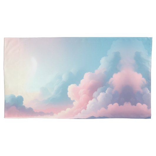 Dreamy Cloudscape — Pastel Sky Fantasy Art 枕カバー (正面左)