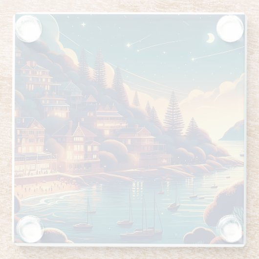 Dreamy Coastal Night ガラスコースター (裏面)