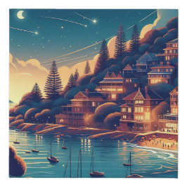 Dreamy Coastal Night フェイクキャンバスプリント