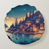 Dreamy Coastal Night ラウンドクッション (裏面)